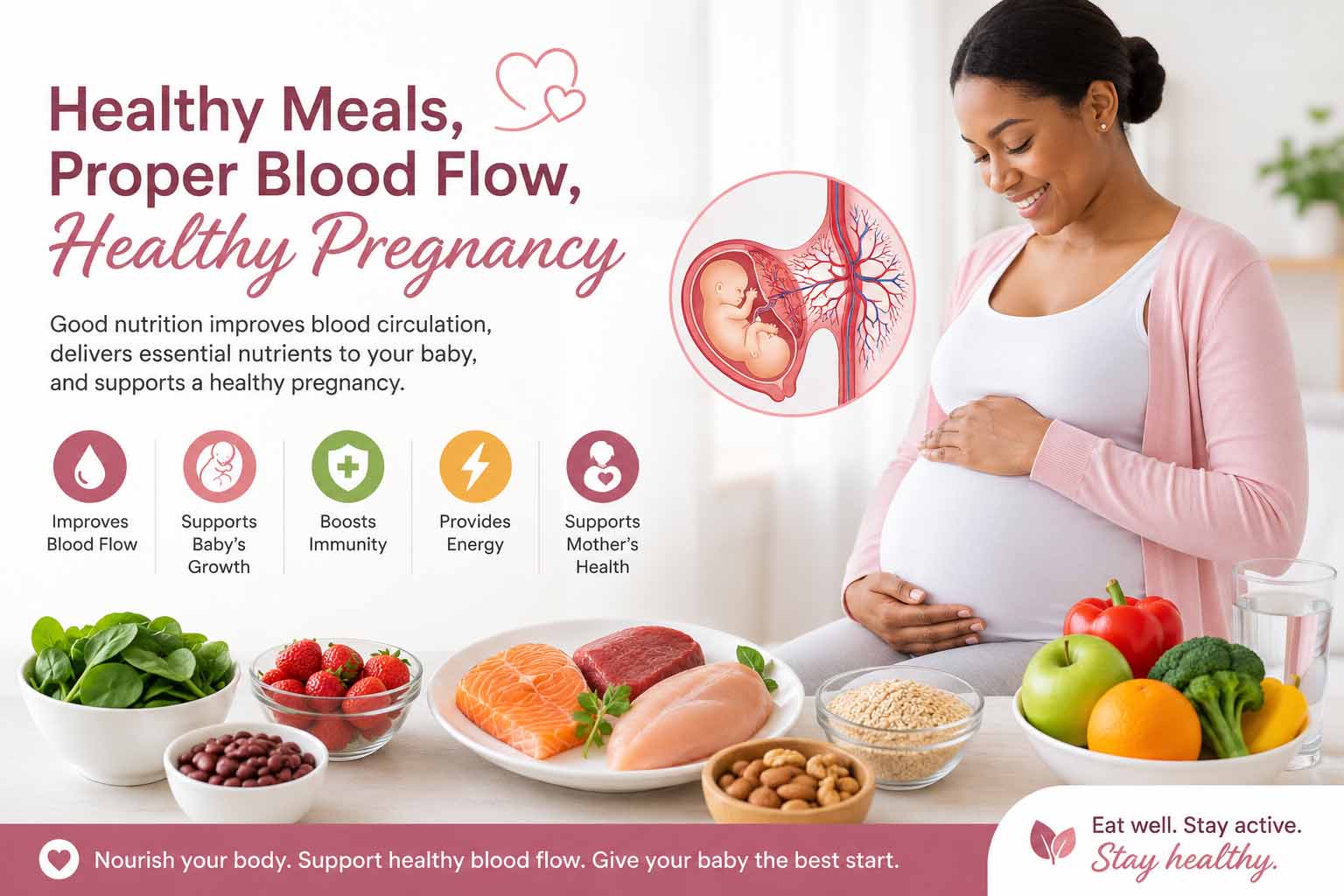 The Relationship Between Healthy Meals, Proper Blood Flow, and Pregnancy